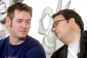 Brandon Sanderson speaking at a panel at Lucca Comics and Games 2016